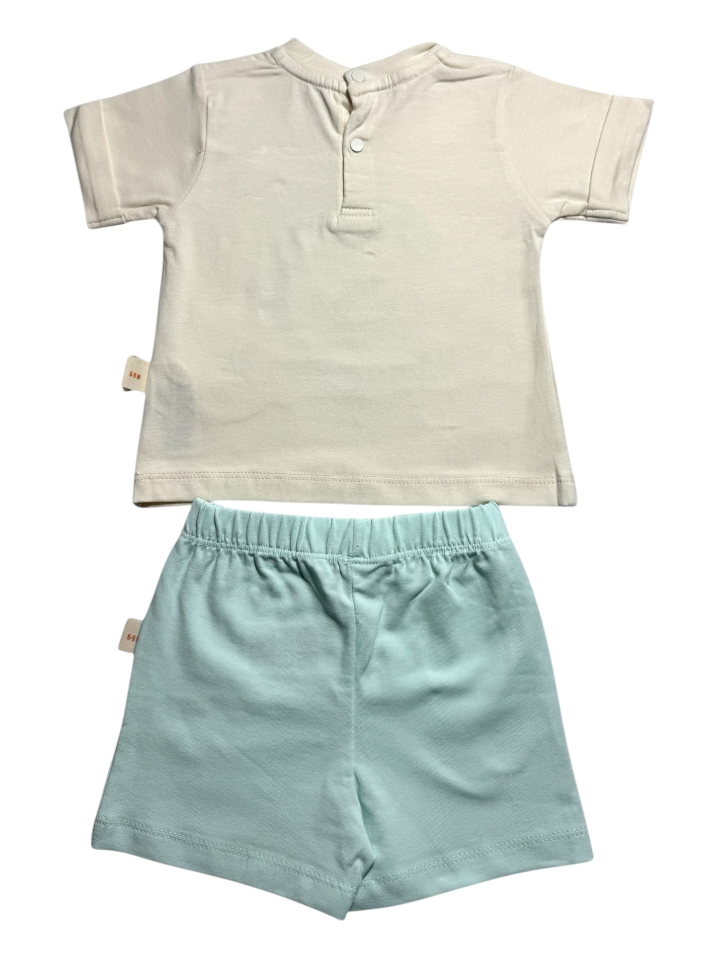 BEŻOWO-TURKUSOWY KRÓTKI ZESTAW