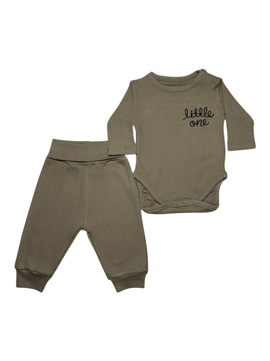 KHAKI KOMPLET Z BODY LITTLE ONE