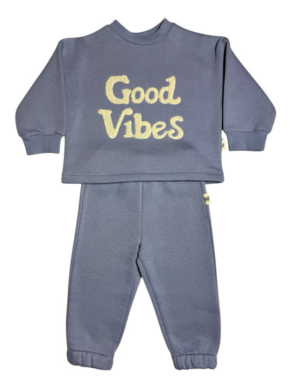 NIEBIESKI DRES GOOD VIBES